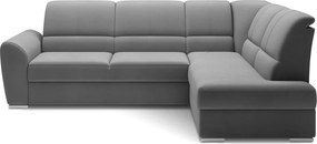 Сив кадифен разтегателен ъглов диван с място за съхранение (десен ъгъл L форма) Siber – ELTAP