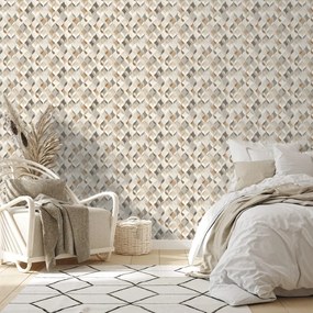 Самозалепващ тапет – Бежова геометрия с пространствен ефект