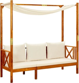 310320 vidaXL Градинска пейка със сенник, акациево дърво масив