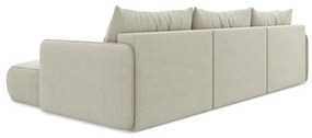Кремав разтегателен ъглов диван с място за съхранение Nanea – Makamii