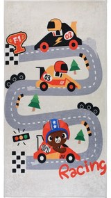 Детско килимче за игра подходящо за пране в цвят слонова кост 80x120 cm Race Time – Vitaus