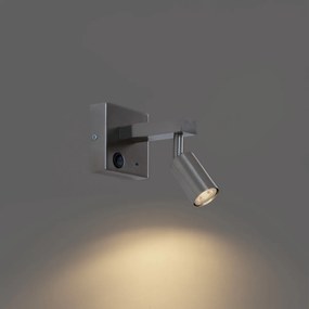 Модерна стоманена стенна лампа с USB-C, накланяща се - Rex