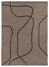 Кафяв памучен килим подходящ за пране 100x140 cm Shadow – Mette Ditmer Denmark