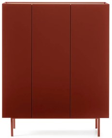 Червен висок скрин от декор от дъб 95x120 cm Arista – Teulat