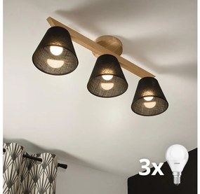 Brilagi - LED Полилей за повърхностен монтаж ANTHONY 3xE14/40W/230V дъб/черен