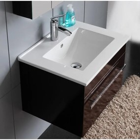 Конзолен PVC шкаф ICP 6147 BLACK 1/2 с умивалник,  61x48.5x46.5см