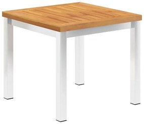 46492 vidaXL Градинска странична маса 45x45x38 см акация масив и инокс
