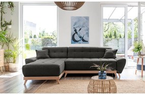 Тъмно сив разтегателен диван променлив ъглов диван Dazzling Daisy - Miuform