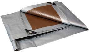 Брезент сребърно - кафяв 6х12 м 210 г/м2