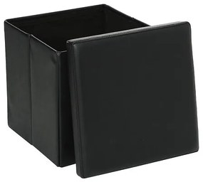 Пуф със съхранение atmosphera Pouffe, MDF, Сгъваем - Черен