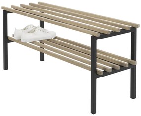 Черна/в естествен цвят метална стойка за обувки 100x45x34 cm Rizzoli – Spinder Design