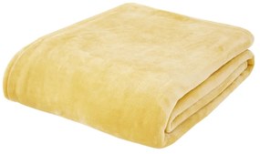 Жълто одеяло от микроплюш 130x170 cm Raschel Velvet – Catherine Lansfield