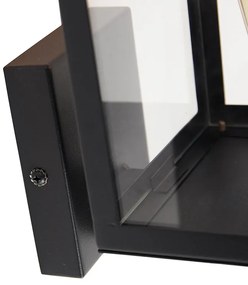 Модерна външна стенна лампа черна със стъкло 30 см - Rotterdam