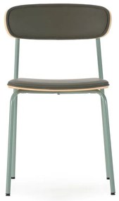 Тъмнозелени тапицирани трапезни столове в комплект за подреждане 2 бр. Saula – Marckeric