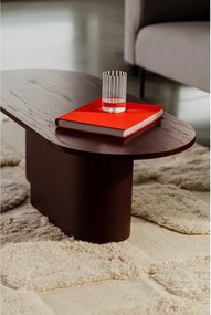 Бордо масичка за кафе с дъбов плот 50x115 cm Looi – noo.ma