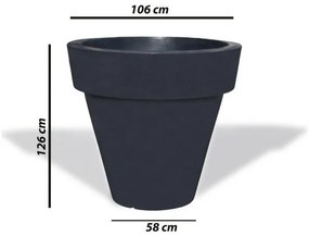 Serinova - Пластмасова кашпа ф106xh126см, 200л, бяла-(PY126)