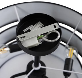 Модерна таванна лампа черна 45 см 3-светлина - Drum Trio