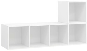3079799 vidaXL Комплект ТВ шкафове от 2 части, бял, инженерно дърво