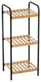 Черен и естествен бамбуков стелаж 30x75 cm – Casa Selección