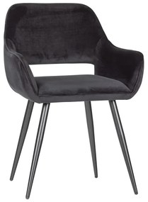 Черни тапицирани трапезни столове в комплект с подлакътници 2 бр. Jelle – WOOOD