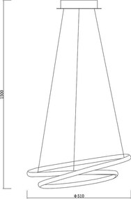 Полилей FEEL LED, черен, 43W, 3000-6400K