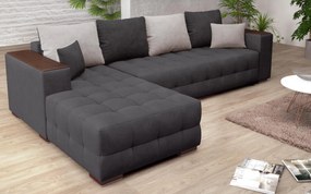 Разтегателен ъглов диван с подлакътник етажерка Мелвин Спринг