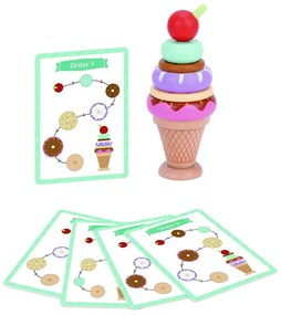 Tooky Toy - Дървена игра за нанизване, Направи сладолед