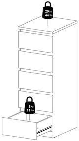 Скрин от дъбов декор в естествен цвят 40x111x50 cm Naia – Tvilum