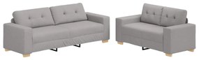 3324718 vidaXL Диван 2 pcs Сив Ленена смесена тъкан