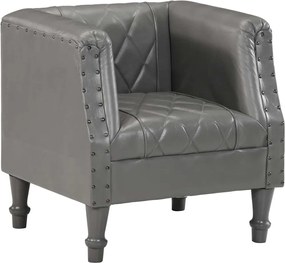 286618 vidaXL Фотьойл, сив, естествена козя кожа