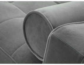 Светлосиво кадифено ъглово канапе, десен ъгъл Santo - Milo Casa