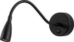 Черна LED стенна лампа Reading – Opviq lights