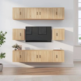 3188673 vidaXL Комплект ТВ шкафове от 8 части, сонома дъб, инженерно дърво