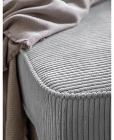 Светлосив шезлонг от рипсено кадифе (ляв ъгъл) Chic Charlotte – Miuform