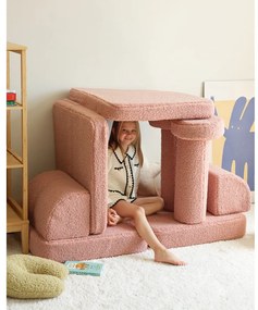 Розов детски диван от букле 132 cm Settee – Wigiwama