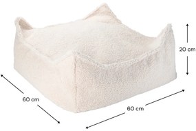 Кремав детски пуф от букле Square – Wigiwama