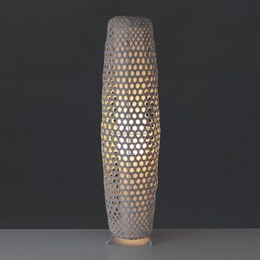 Кремава подова лампа с бамбуков абажур (височина 88 cm) – Casa Selección