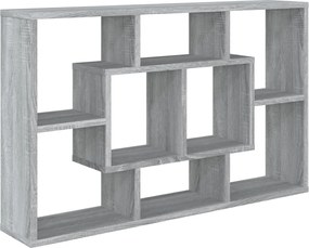 820461 vidaXL Стенен рафт, сив сонома, 85x16x52,5 см, инженерно дърво