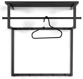 Черна метална стенна закачалка с рафт Rizzoli - Spinder Design