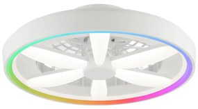 Brilliant - LED RGBW таванен вентилатор GAIANO LED/48W/230V бял + DO