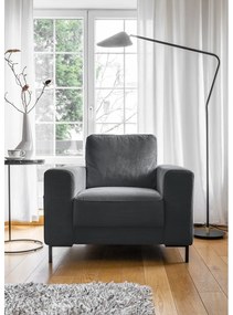 Тъмносиво кресло от рипсено кадифе Lofty Lilly – Miuform