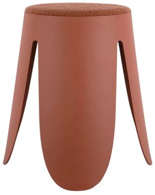 Светлочервена пластмасова табуретка Savor - Leitmotiv