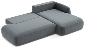 Сиво-син сгъваем ъглов диван (десен ъгъл) Hale – Makamii