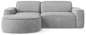 Светлосив шенилов ъглов диван (ляв ъгъл) Omao – Makamii
