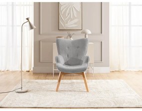 Сив фотьойл с табуретка от рипсено кадифе Niko – Ropez