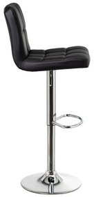 Черни бар столове в комплект от 2 бр. с регулируема височина от имитация на кожа (височина на седалката 93 cm) – Casa Selección
