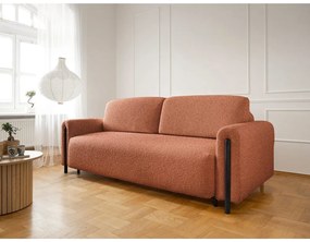Теракотен сгъваем/с място за съхранение диван от прежда с примки от букле 244 cm Arcadova – ELTAP