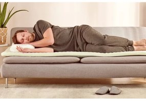 Топ матрак Dormeo Нейчър Алое Вера II D110081456, 5см, 140х200см, 3D пяна Orthocell, CleanEffect, AirX System, Нехлъзгащ се, Бял/зелен