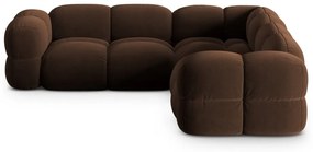 Тъмнокафяв кадифен ъглов диван Loretto – Cosmopolitan Design