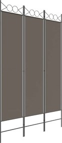 350164 vidaXL Параван за стая, 3 панела, антрацит, 120x220 cм, текстил